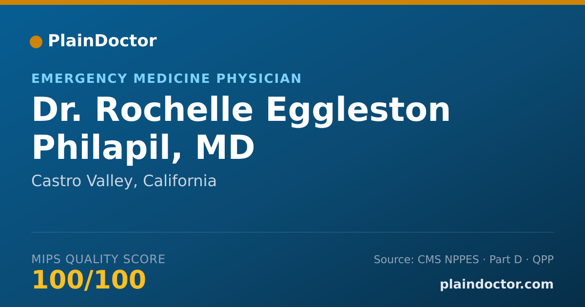 Shareable card for Rochelle Eggleston Philapil, MD - Emergency Medicine Physician, Castro Valley, CA