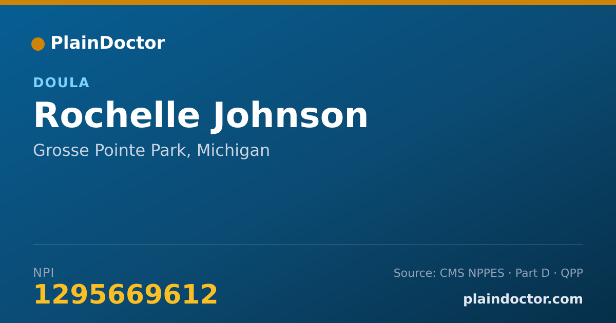 Shareable card for Rochelle Johnson - Doula, Grosse Pointe Park, MI