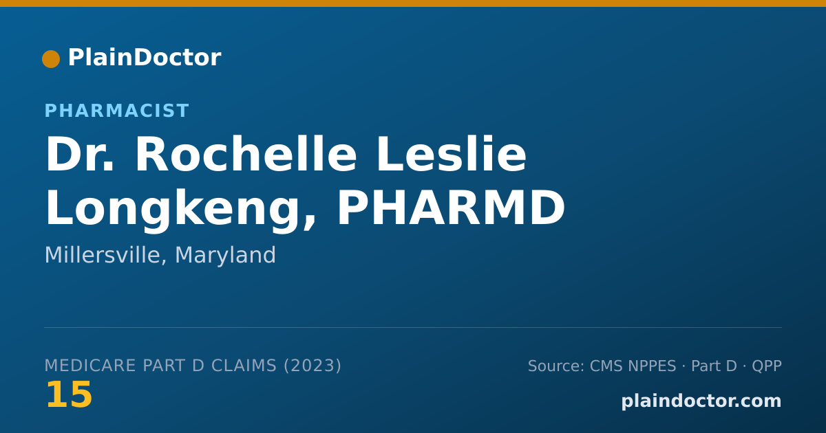 Shareable card for Rochelle Leslie Longkeng, PHARMD - Pharmacist, Millersville, MD