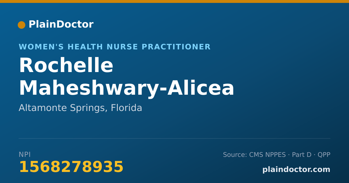 Shareable card for Rochelle Maheshwary-Alicea - Women's Health Nurse Practitioner, Altamonte Springs, FL