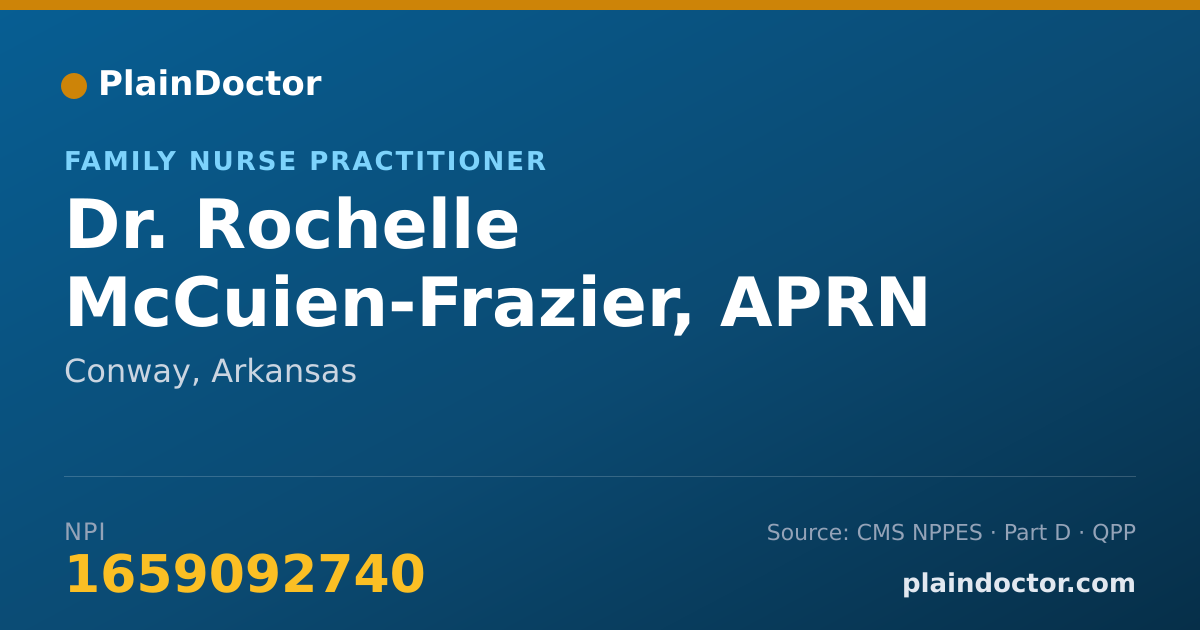 Shareable card for Rochelle McCuien-Frazier, APRN - Family Nurse Practitioner, Conway, AR