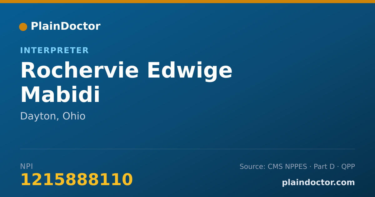 Shareable card for Rochervie Edwige Mabidi - Interpreter, Dayton, OH