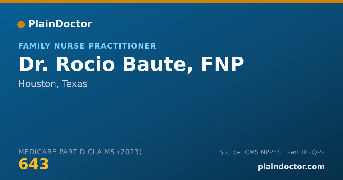 Shareable card for Rocio Baute, FNP - Family Nurse Practitioner, Houston, TX