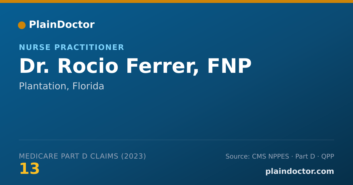 Shareable card for Rocio Ferrer, FNP - Nurse Practitioner, Plantation, FL