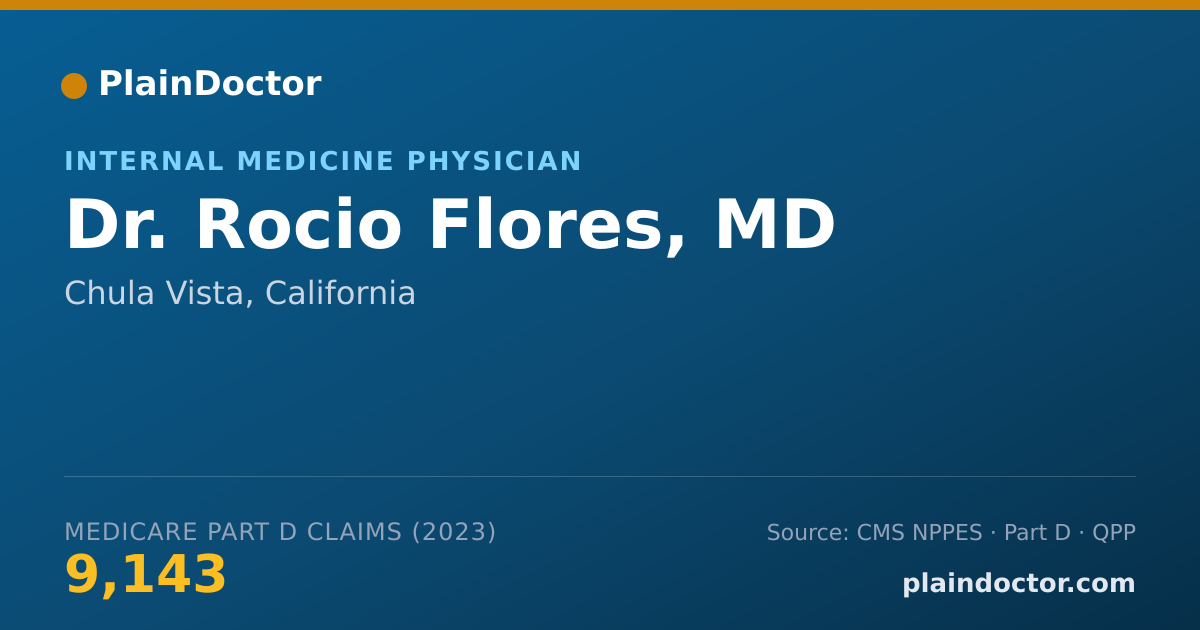 Shareable card for Rocio Flores, MD - Internal Medicine Physician, Chula Vista, CA