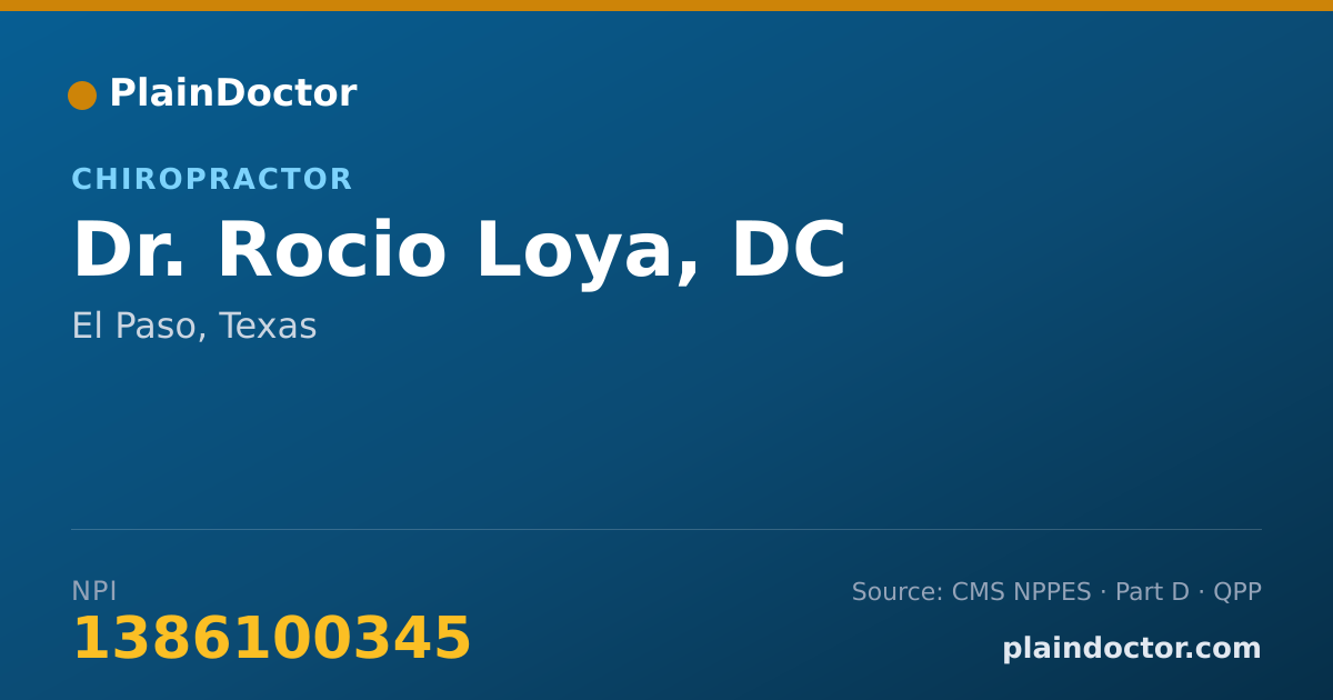 Shareable card for Rocio Loya, DC - Chiropractor, El Paso, TX