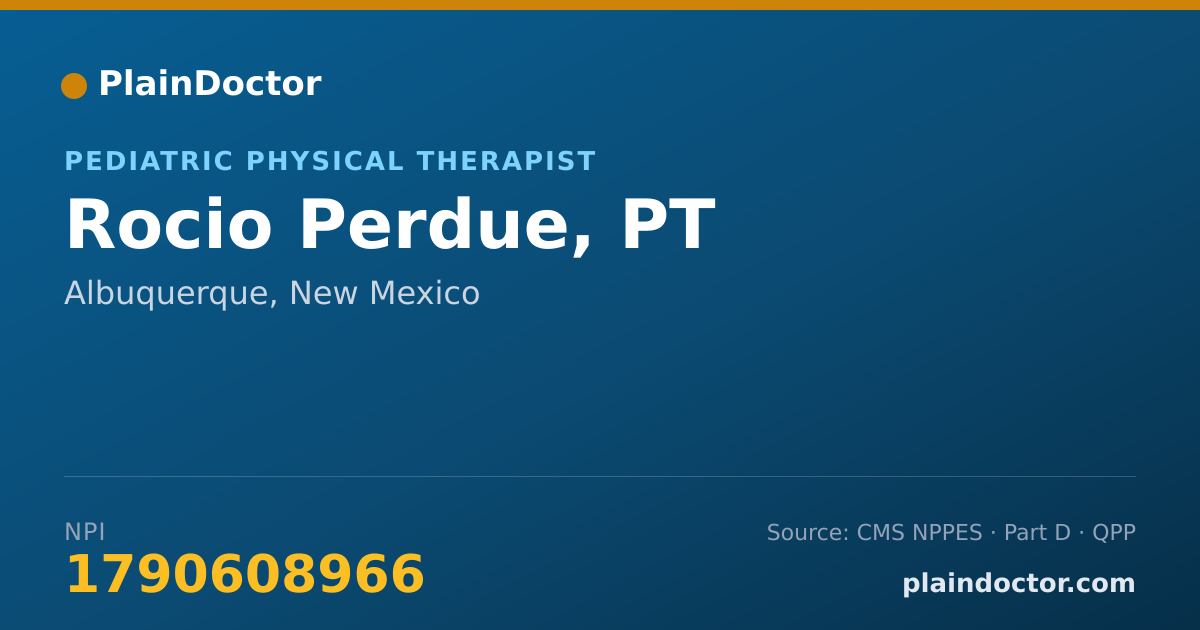 Shareable card for Rocio Perdue, PT - Pediatric Physical Therapist, Albuquerque, NM