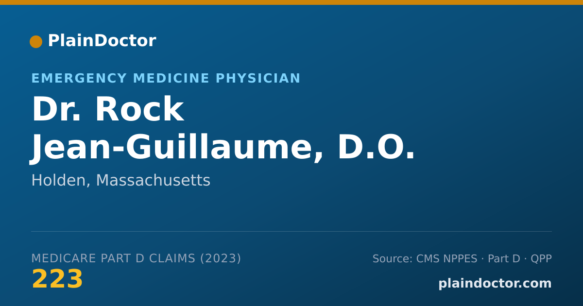 Shareable card for Rock Jean-Guillaume, D.O. - Emergency Medicine Physician, Holden, MA