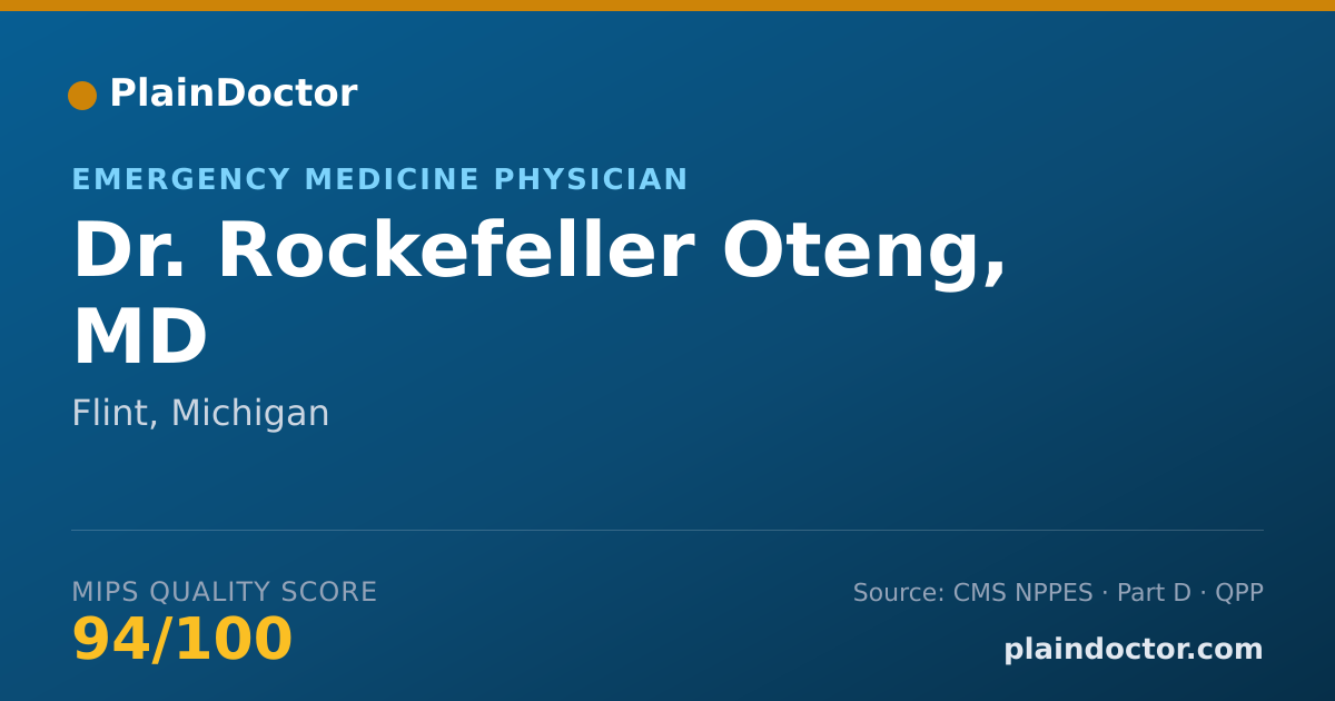 Shareable card for Rockefeller Oteng, MD - Emergency Medicine Physician, Flint, MI