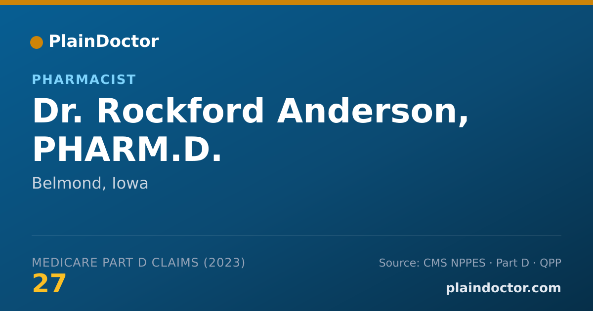 Shareable card for Rockford Anderson, PHARM.D. - Pharmacist, Belmond, IA