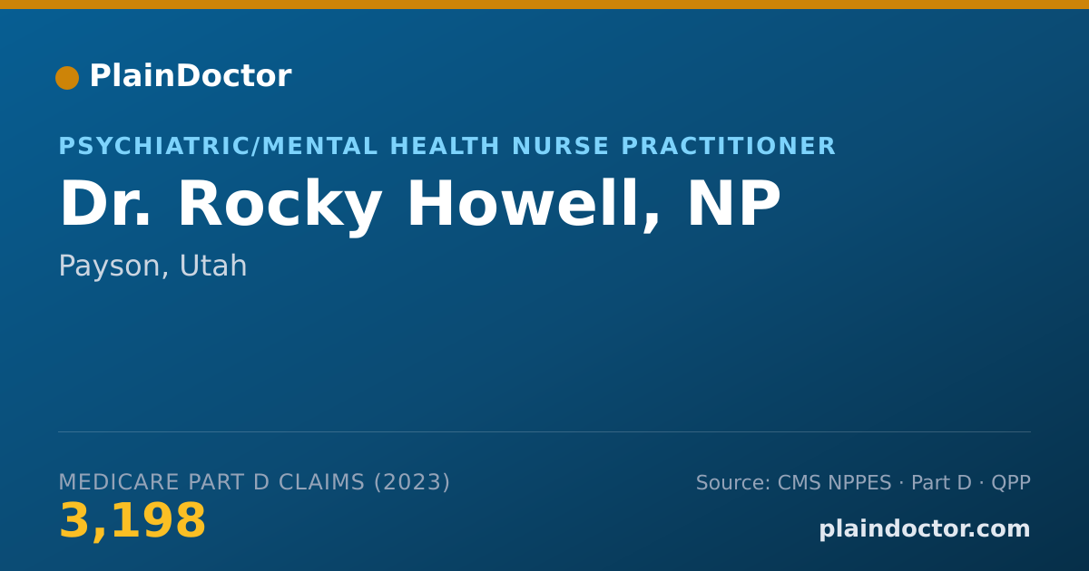 Shareable card for Rocky Howell, NP - Psychiatric/Mental Health Nurse Practitioner, Payson, UT