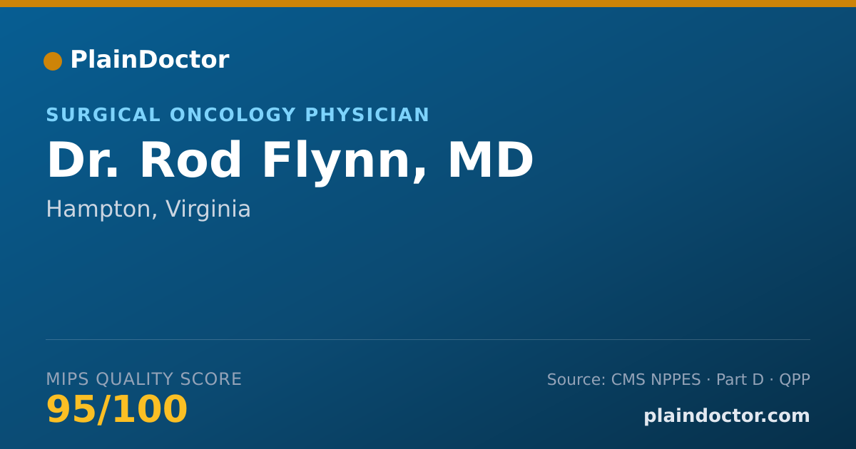Shareable card for Rod Flynn, MD - Surgical Oncology Physician, Hampton, VA