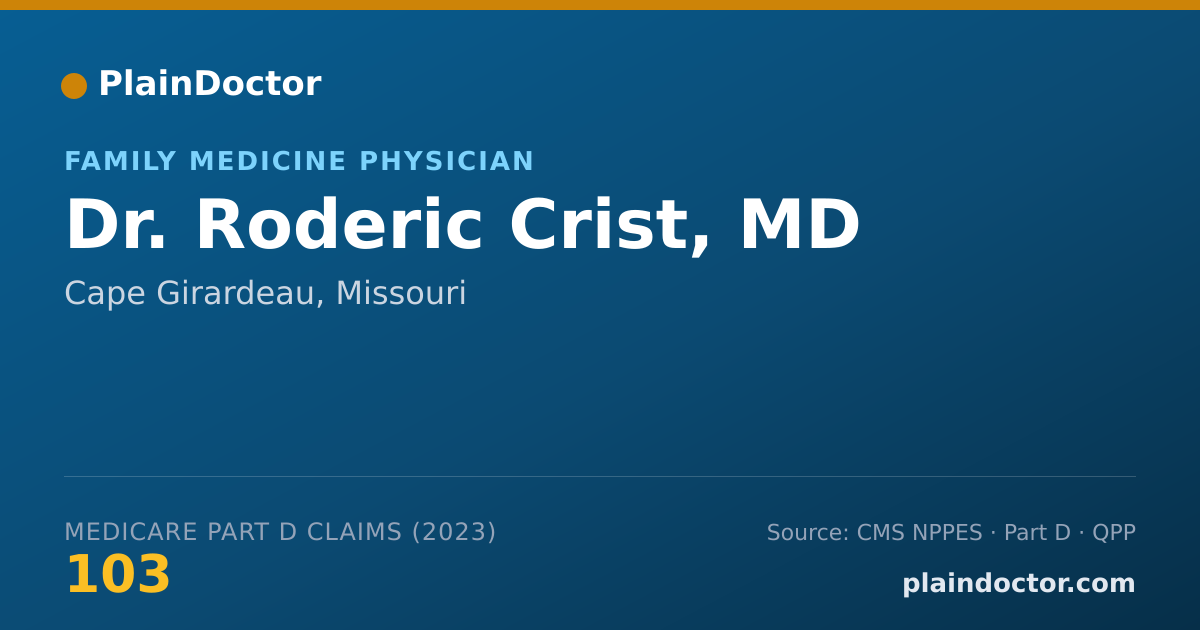 Shareable card for Roderic Crist, MD - Family Medicine Physician, Cape Girardeau, MO