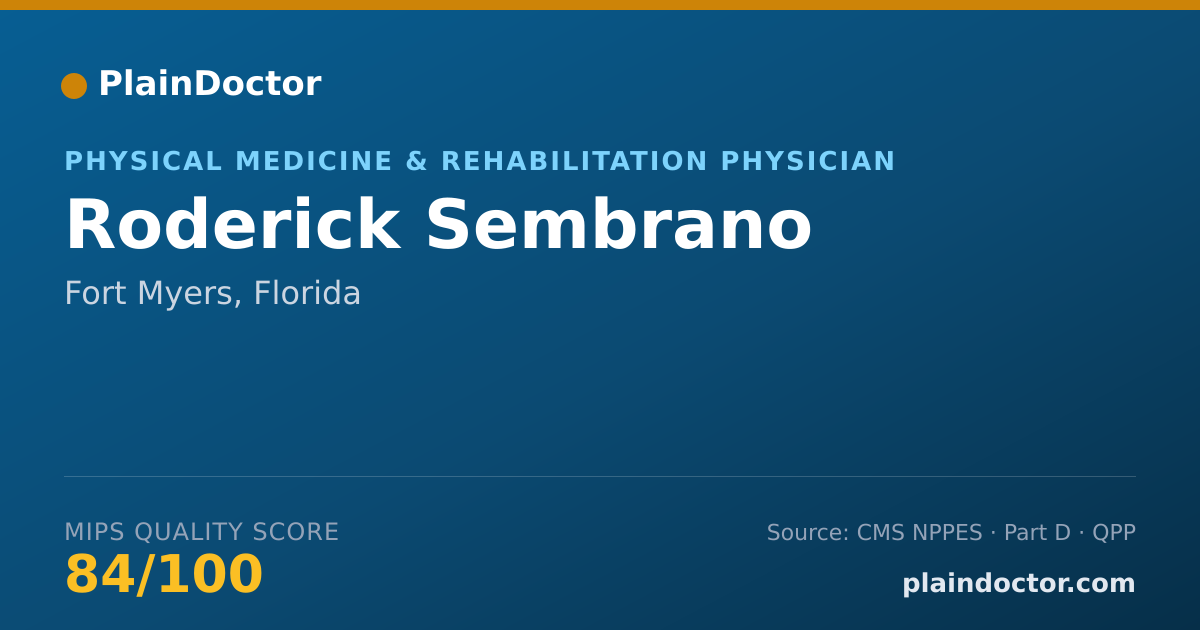Shareable card for Roderick Sembrano - Physical Medicine & Rehabilitation Physician, Fort Myers, FL
