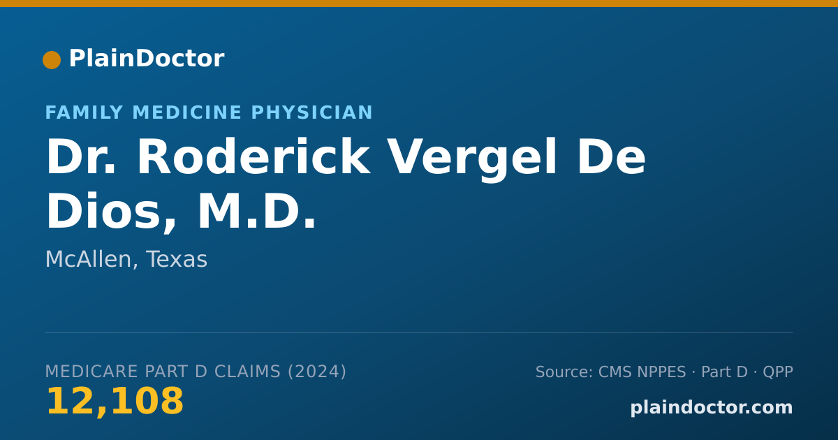 Shareable card for Roderick Vergel De Dios, M.D. - Family Medicine Physician, McAllen, TX