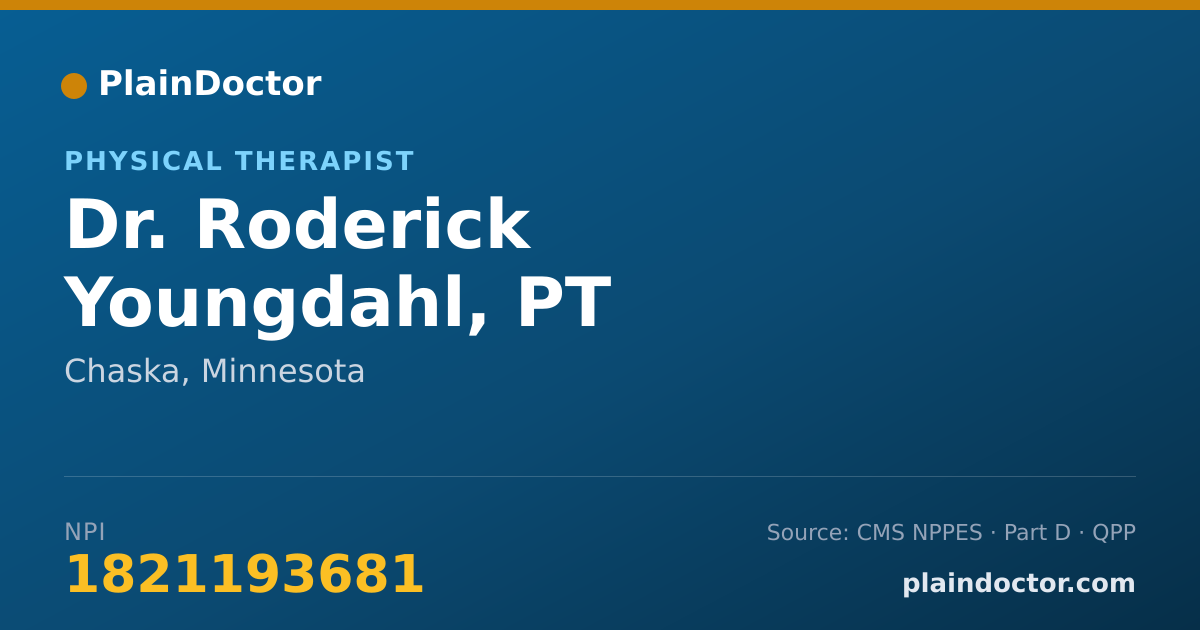 Shareable card for Roderick Youngdahl, PT - Physical Therapist, Chaska, MN