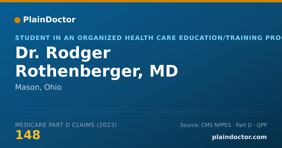 Shareable card for Rodger Rothenberger, MD - Student in an Organized Health Care Education/Training Program, Mason, OH