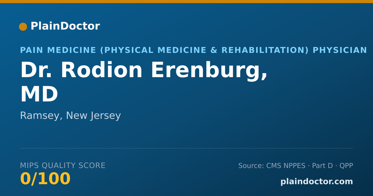 Shareable card for Rodion Erenburg, MD - Pain Medicine (Physical Medicine & Rehabilitation) Physician, Ramsey, NJ