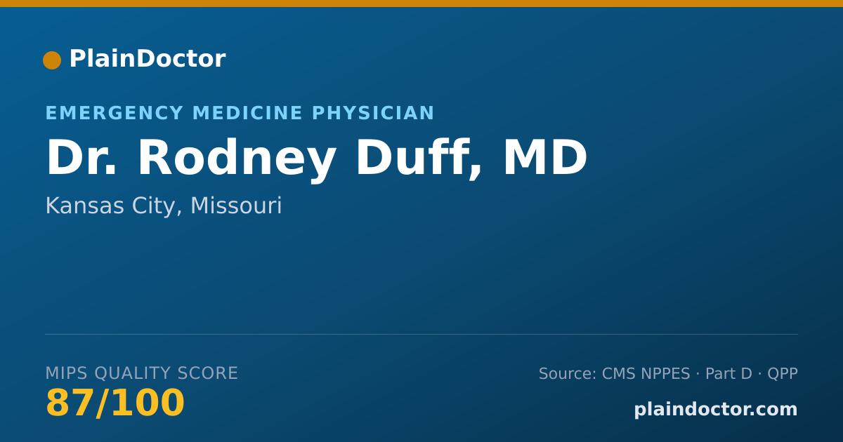 Shareable card for Rodney Duff, MD - Emergency Medicine Physician, Kansas City, MO