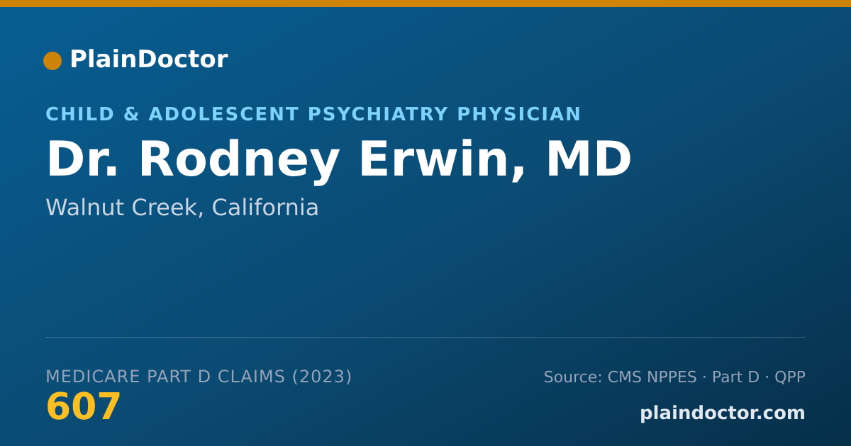Shareable card for Rodney Erwin, MD - Child & Adolescent Psychiatry Physician, Walnut Creek, CA