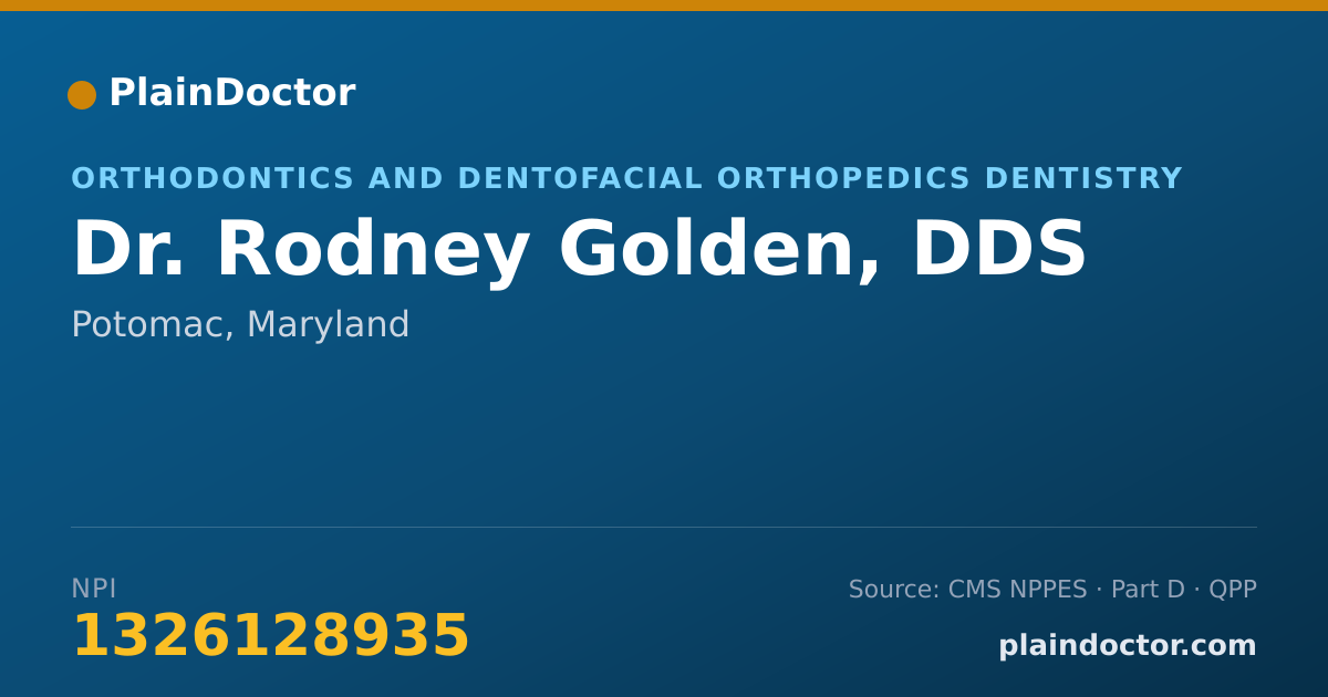 Shareable card for Rodney Golden, DDS - Orthodontics and Dentofacial Orthopedics Dentistry, Potomac, MD