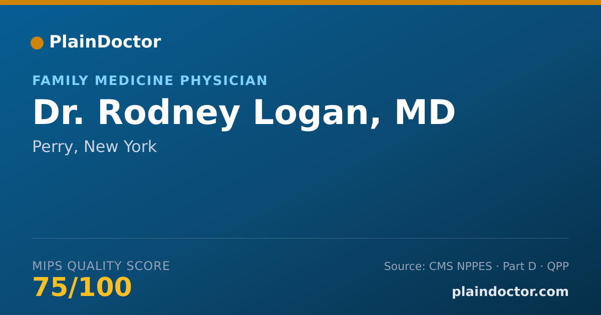 Shareable card for Rodney Logan, MD - Family Medicine Physician, Perry, NY