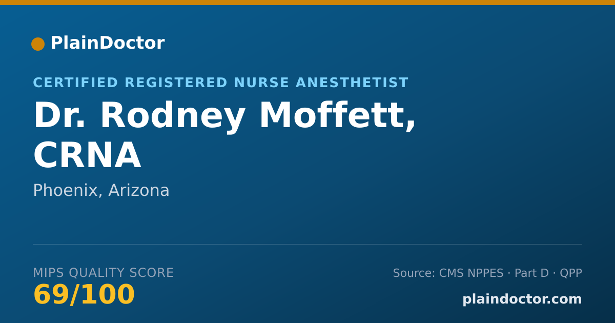 Shareable card for Rodney Moffett, CRNA - Certified Registered Nurse Anesthetist, Phoenix, AZ
