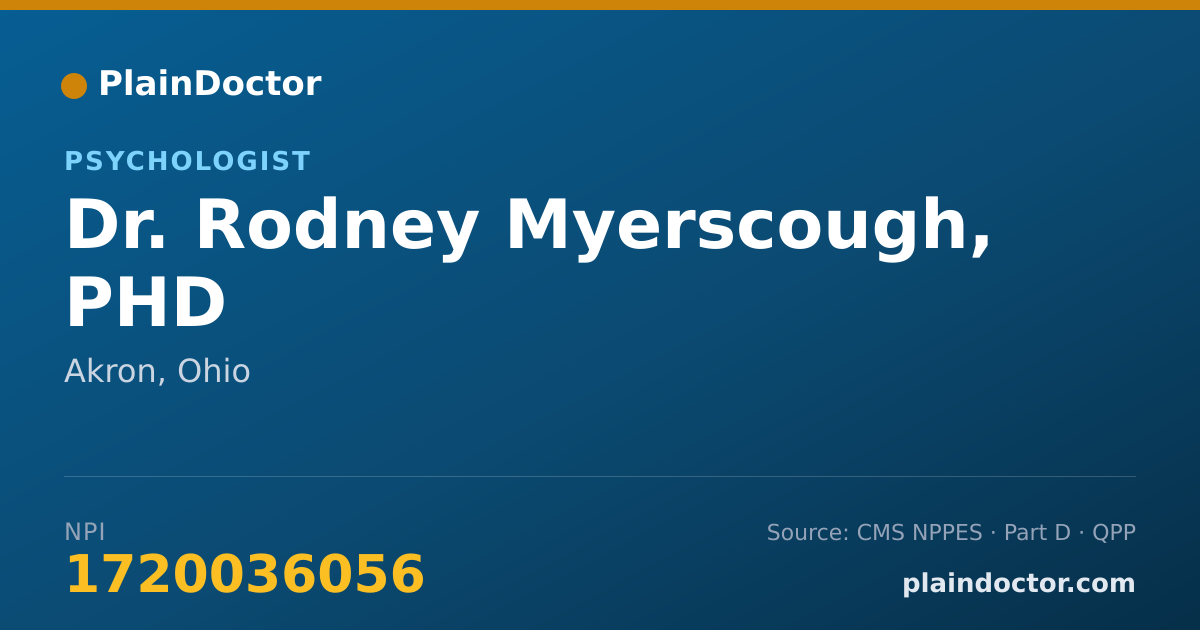 Shareable card for Rodney Myerscough, PHD - Psychologist, Akron, OH