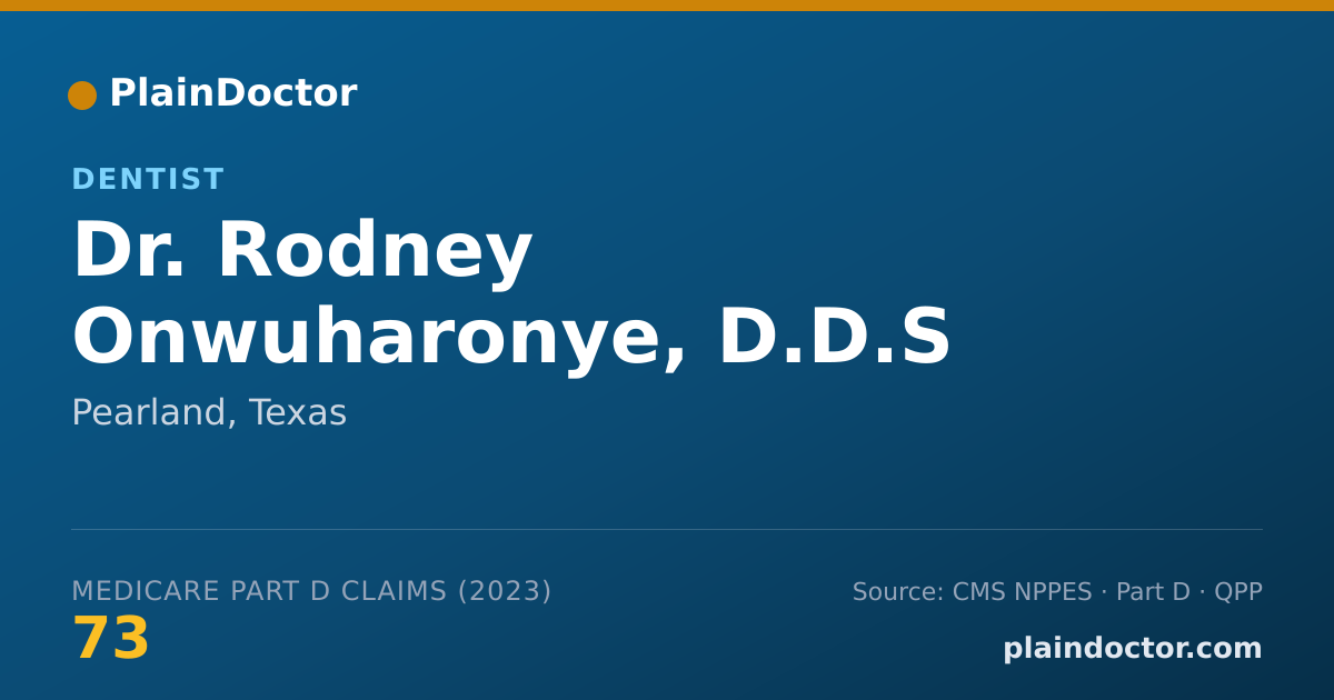 Shareable card for Rodney Onwuharonye, D.D.S - Dentist, Pearland, TX