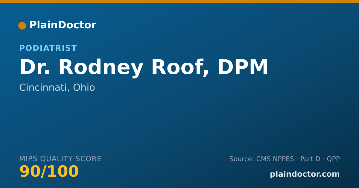 Shareable card for Rodney Roof, DPM - Podiatrist, Cincinnati, OH