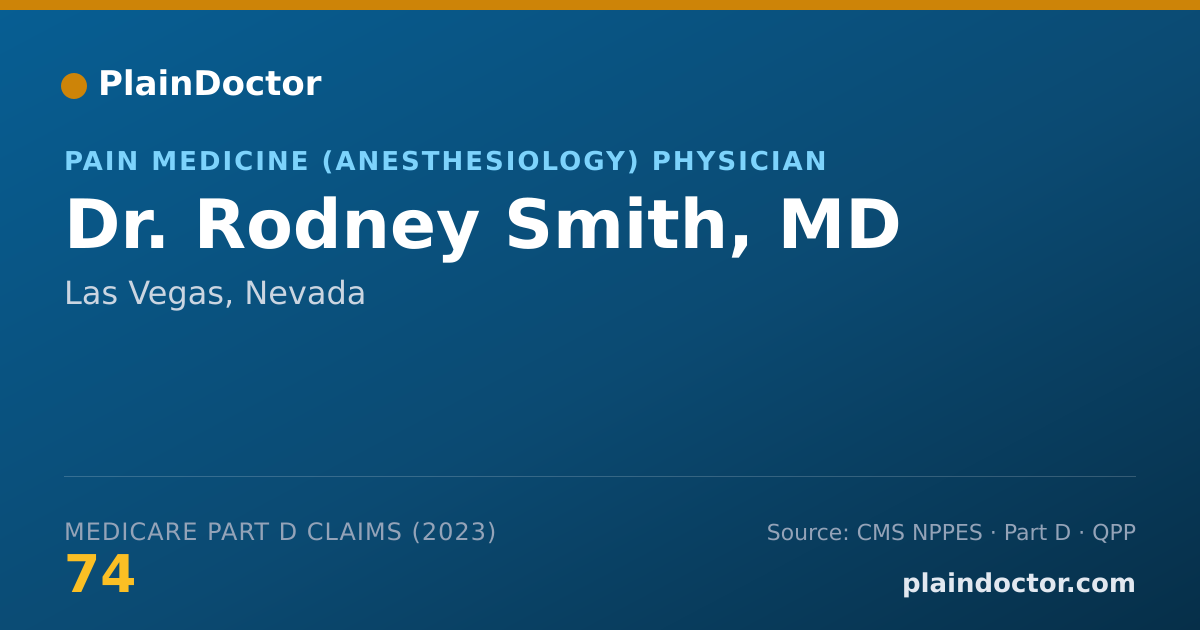 Shareable card for Rodney Smith, MD - Pain Medicine (Anesthesiology) Physician, Las Vegas, NV