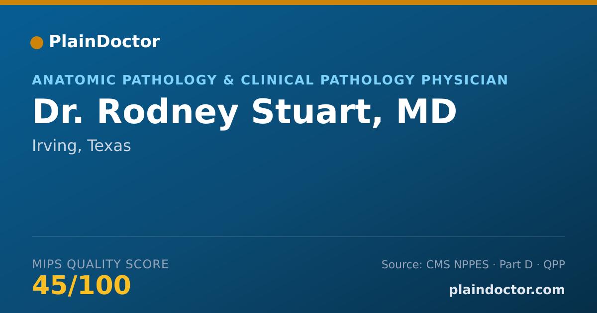 Shareable card for Rodney Stuart, MD - Anatomic Pathology & Clinical Pathology Physician, Irving, TX