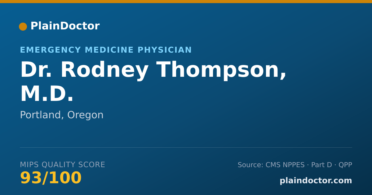 Shareable card for Rodney Thompson, M.D. - Emergency Medicine Physician, Portland, OR