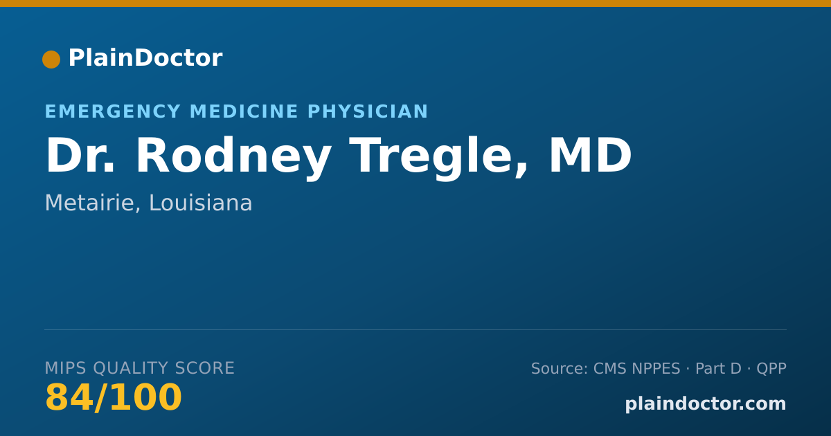 Shareable card for Rodney Tregle, MD - Emergency Medicine Physician, Metairie, LA