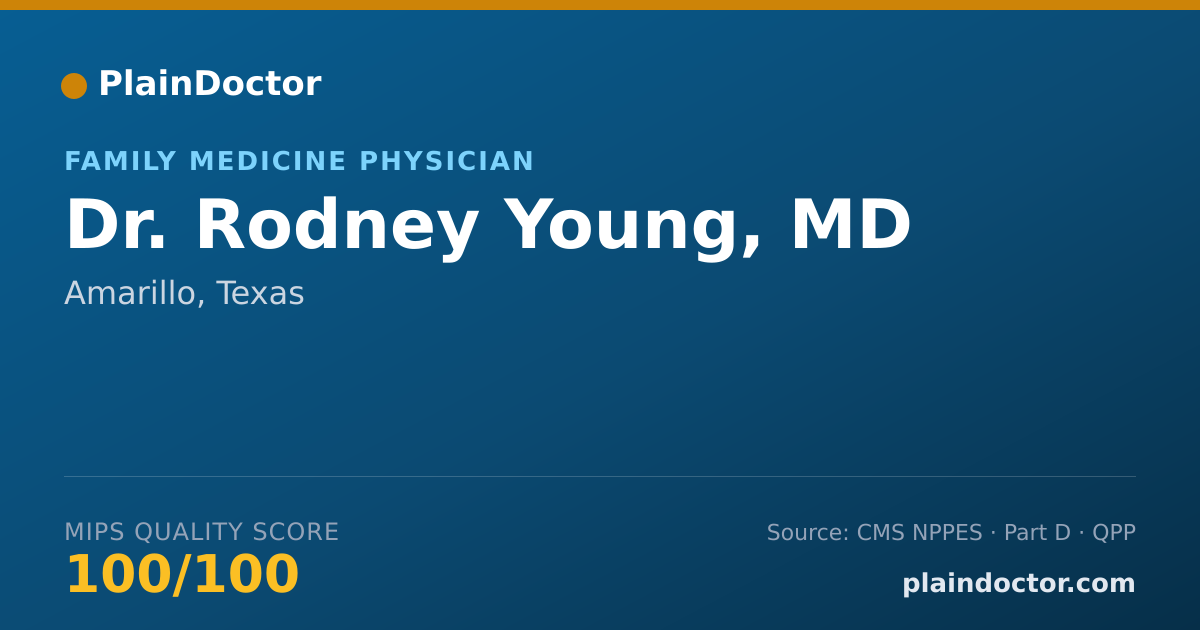 Shareable card for Rodney Young, MD - Family Medicine Physician, Amarillo, TX