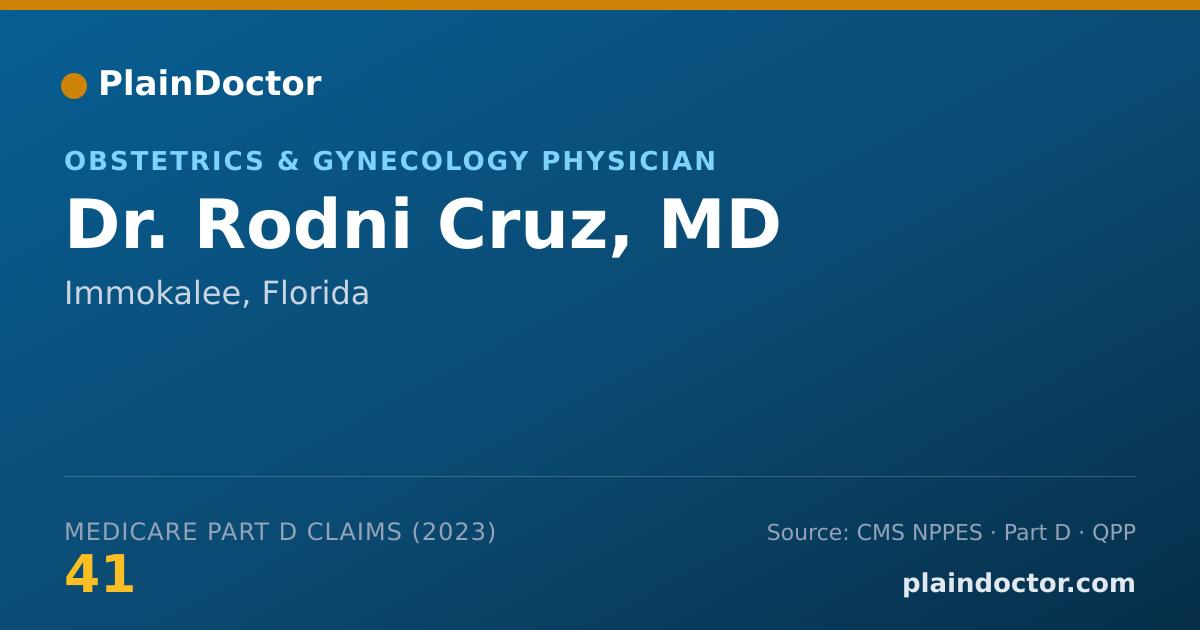 Shareable card for Rodni Cruz, MD - Obstetrics & Gynecology Physician, Immokalee, FL