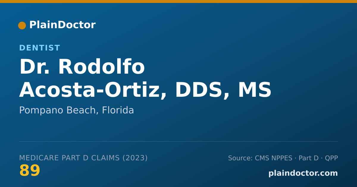 Shareable card for Rodolfo Acosta-Ortiz, DDS, MS - Dentist, Pompano Beach, FL