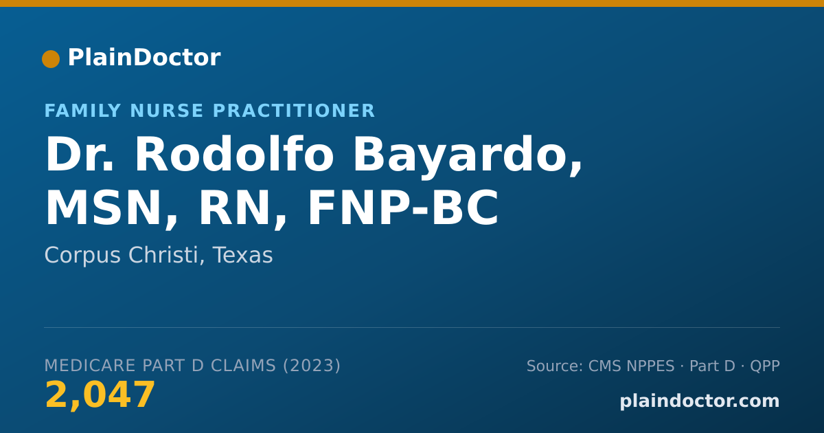 Shareable card for Rodolfo Bayardo, MSN, RN, FNP-BC - Family Nurse Practitioner, Corpus Christi, TX