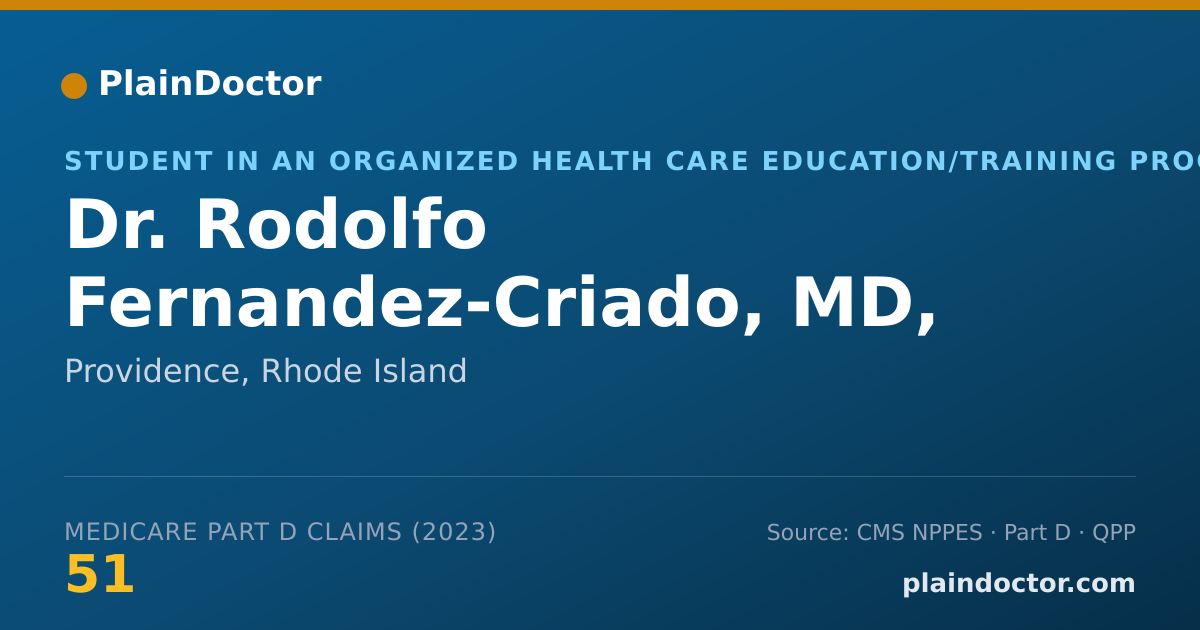 Shareable card for Rodolfo Fernandez-Criado, MD, MPH - Student in an Organized Health Care Education/Training Program, Providence, RI