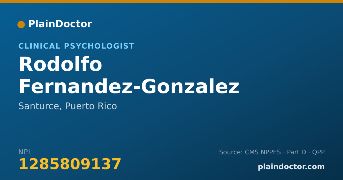 Shareable card for Rodolfo Fernandez-Gonzalez - Clinical Psychologist, Santurce, PR