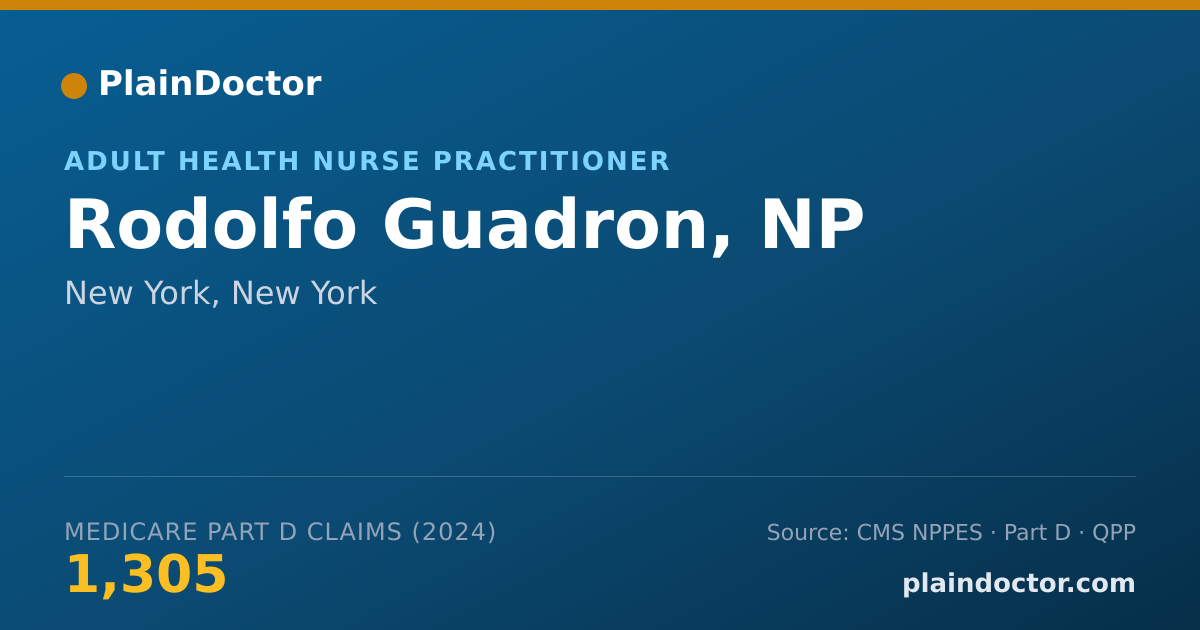 Shareable card for Rodolfo Guadron, NP - Adult Health Nurse Practitioner, New York, NY