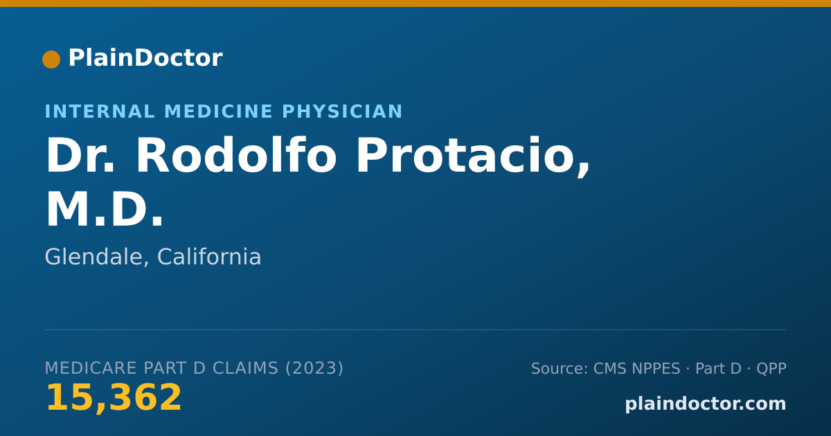 Shareable card for Rodolfo Protacio, M.D. - Internal Medicine Physician, Glendale, CA