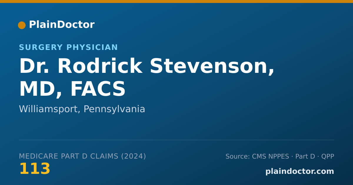 Shareable card for Rodrick Stevenson, MD, FACS - Surgery Physician, Williamsport, PA