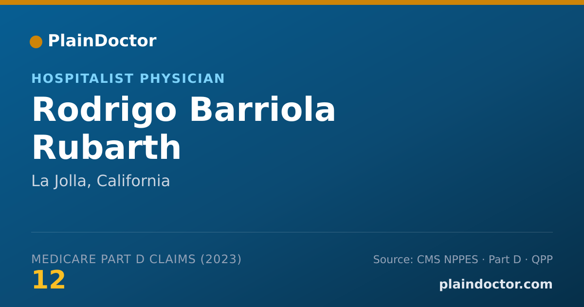 Shareable card for Rodrigo Barriola Rubarth - Hospitalist Physician, La Jolla, CA