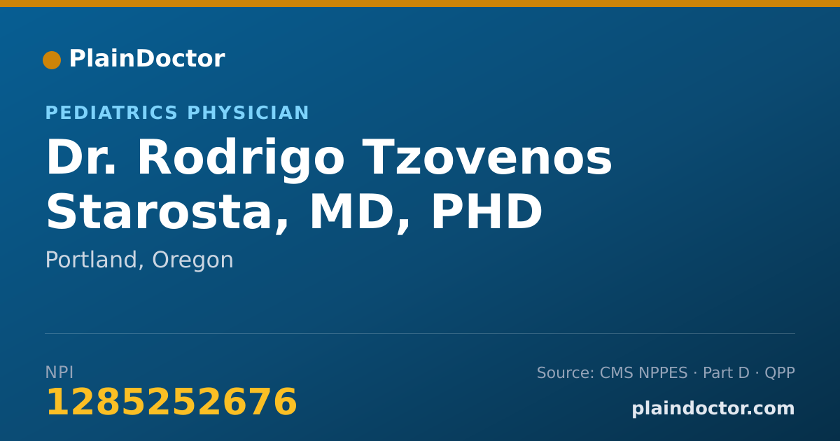 Shareable card for Rodrigo Tzovenos Starosta, MD, PHD - Pediatrics Physician, Portland, OR