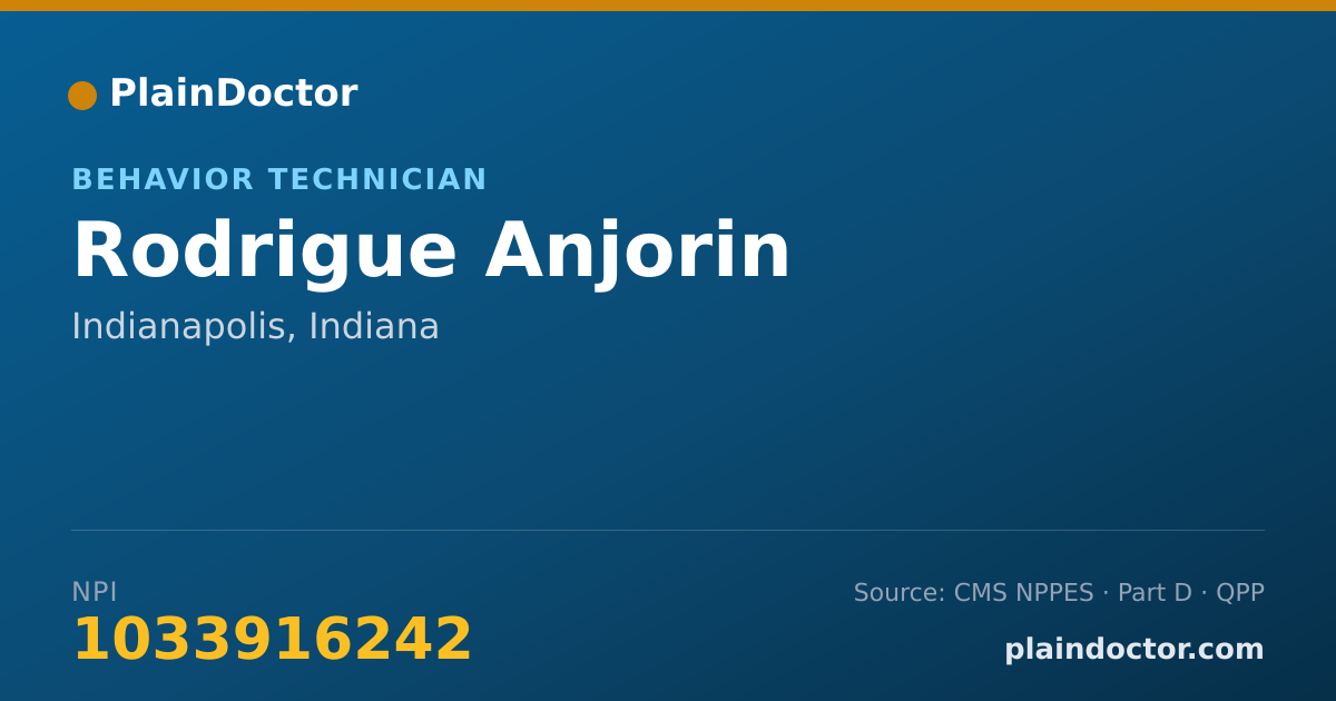 Shareable card for Rodrigue Anjorin - Behavior Technician, Indianapolis, IN