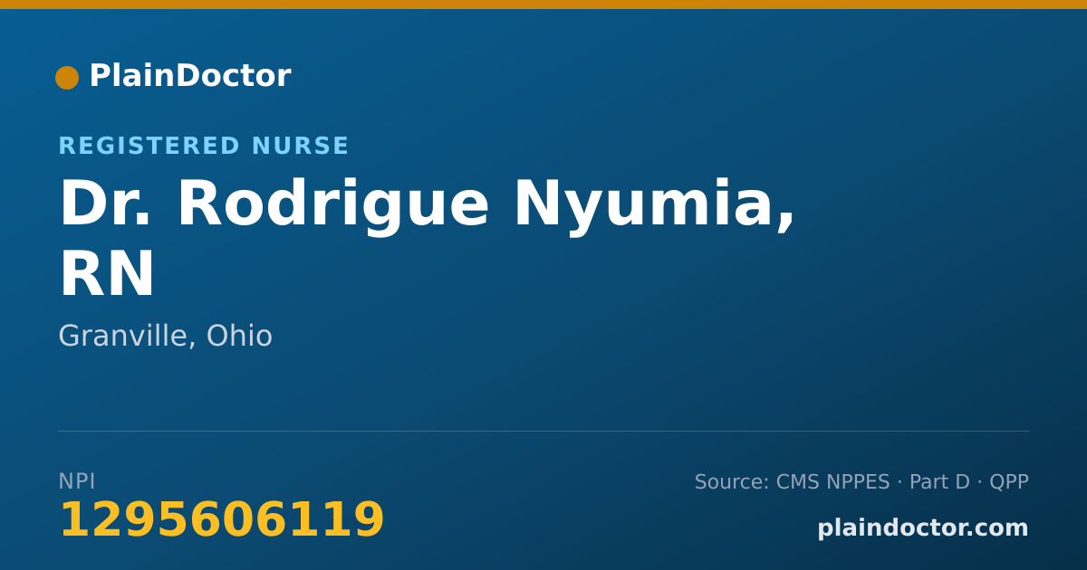 Shareable card for Rodrigue Nyumia, RN - Registered Nurse, Granville, OH