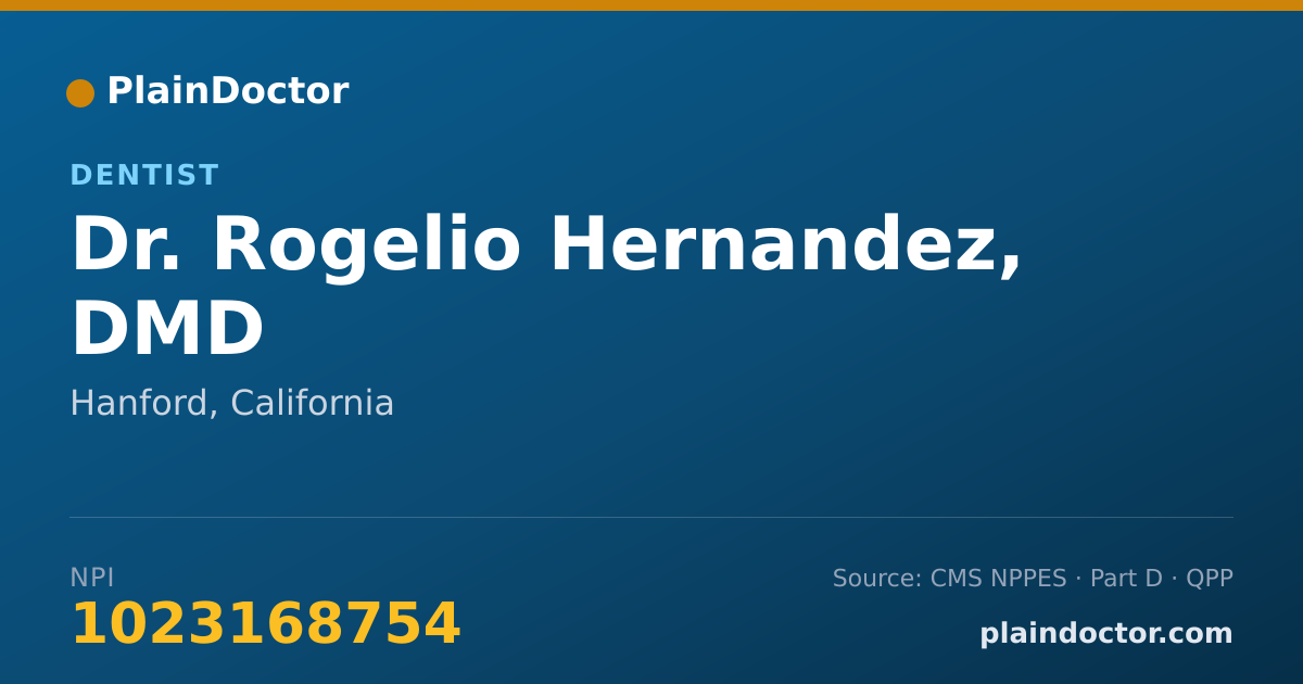 Shareable card for Rogelio Hernandez, DMD - Dentist, Hanford, CA
