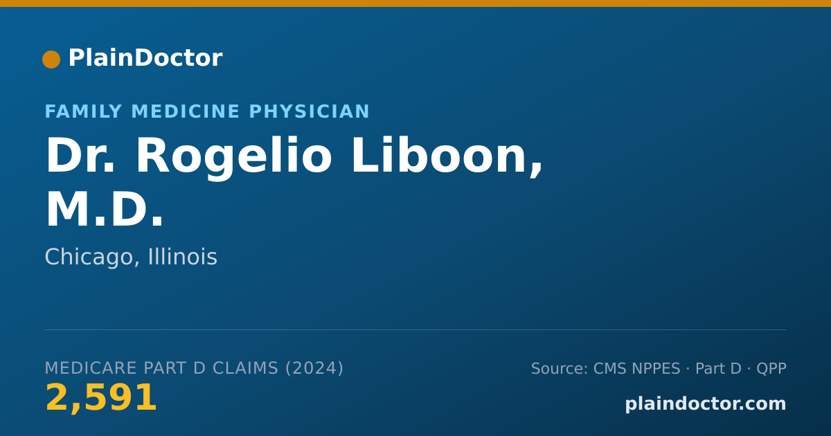 Shareable card for Rogelio Liboon, M.D. - Family Medicine Physician, Chicago, IL