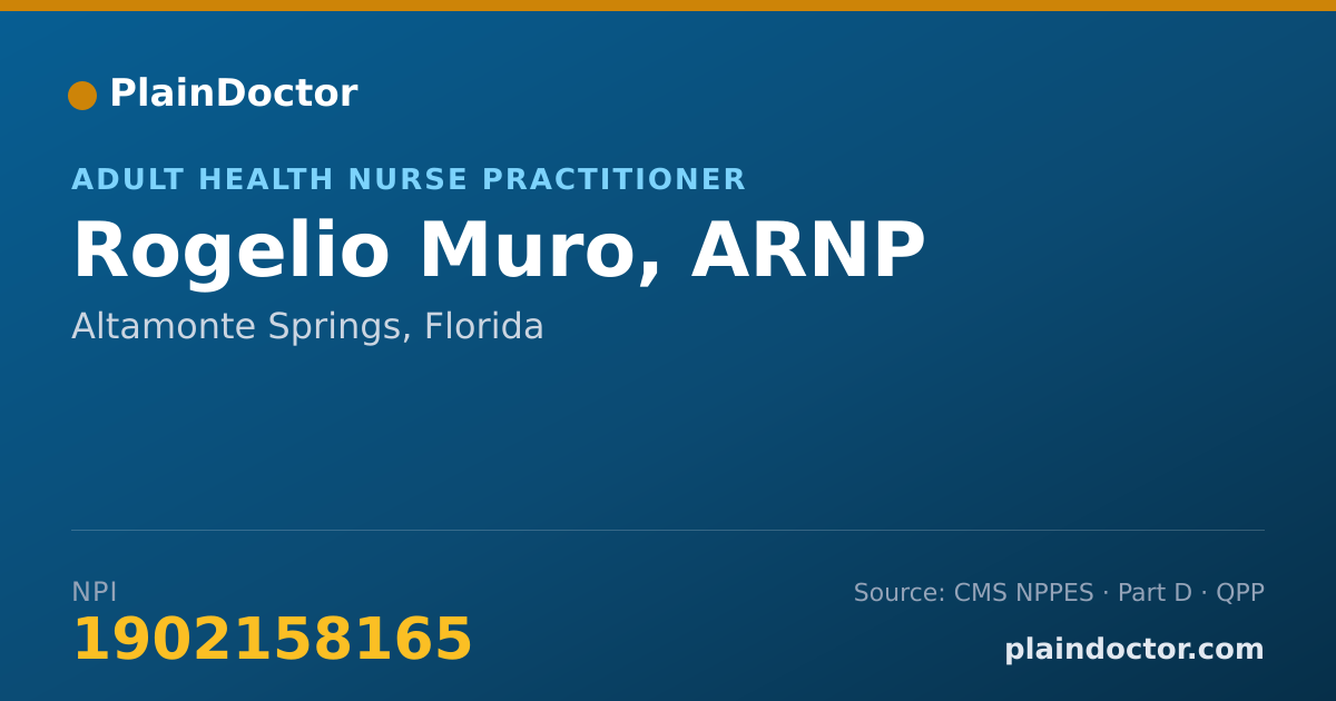 Shareable card for Rogelio Muro, ARNP - Adult Health Nurse Practitioner, Altamonte Springs, FL